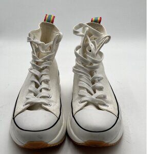 Madden Girl White High-Top Platform Sneakers With Rainbow Pull Tab Size 8